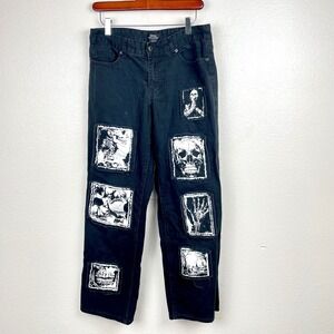 Hot Topic Social Collision Mens Pants Sz 30x32 Black Denim Emo Alt Punk Goth